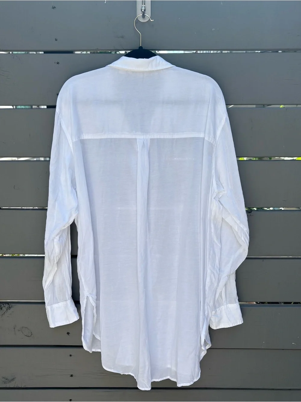 Boden White Oversized Longline Button Down Shirt US 20 22 Cotton Blend Tunic